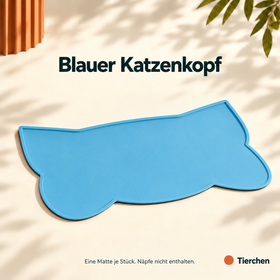 Napfplatz – Blauer Katzenkopf: eine Silikonmatte je Stück, ohne Näpfe.