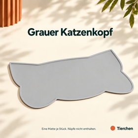 Napfplatz – Grauer Katzenkopf: eine Silikonmatte je Stück, ohne Näpfe.