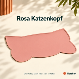 Napfplatz – Rosa Katzenkopf: eine Silikonmatte je Stück, ohne Näpfe.