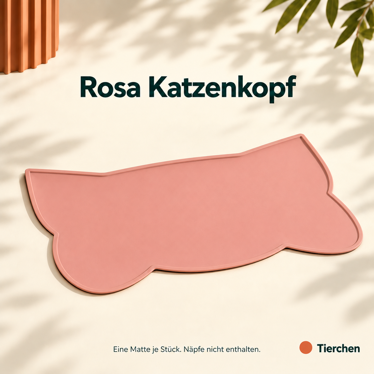 Napfplatz – Rosa Katzenkopf: eine Silikonmatte je Stück, ohne Näpfe.