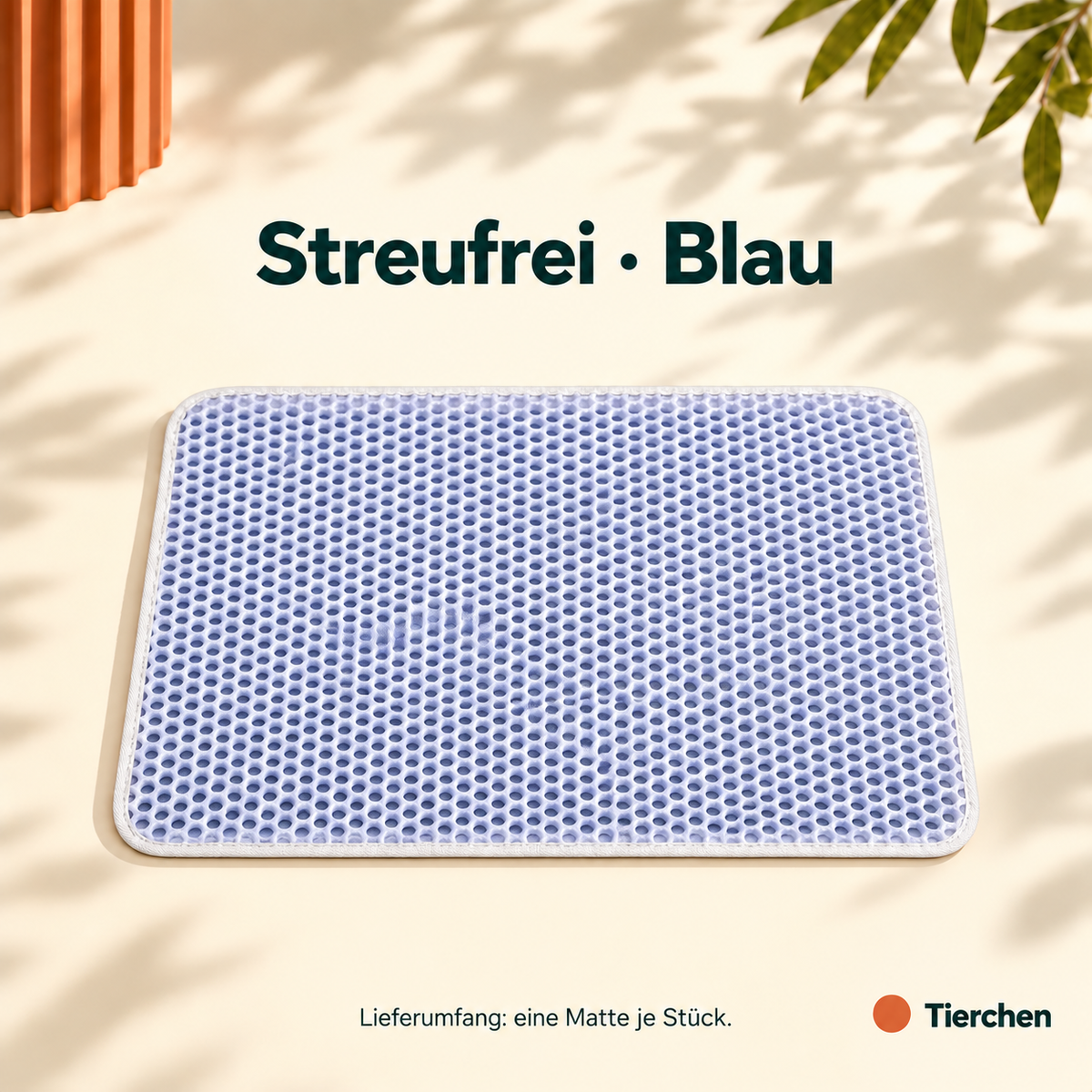 Streufrei Katzenstreumatte in blau, eine Matte je Stück