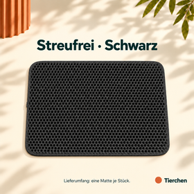 Streufrei Katzenstreumatte in schwarz, eine Matte je Stück