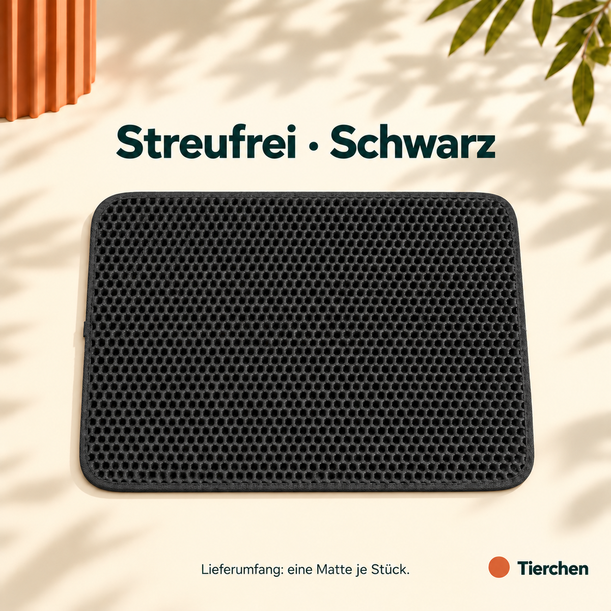 Streufrei Katzenstreumatte in schwarz, eine Matte je Stück